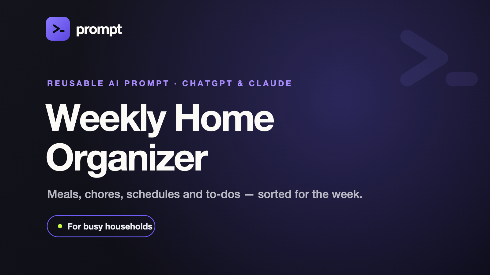 Weekly Home Organizer