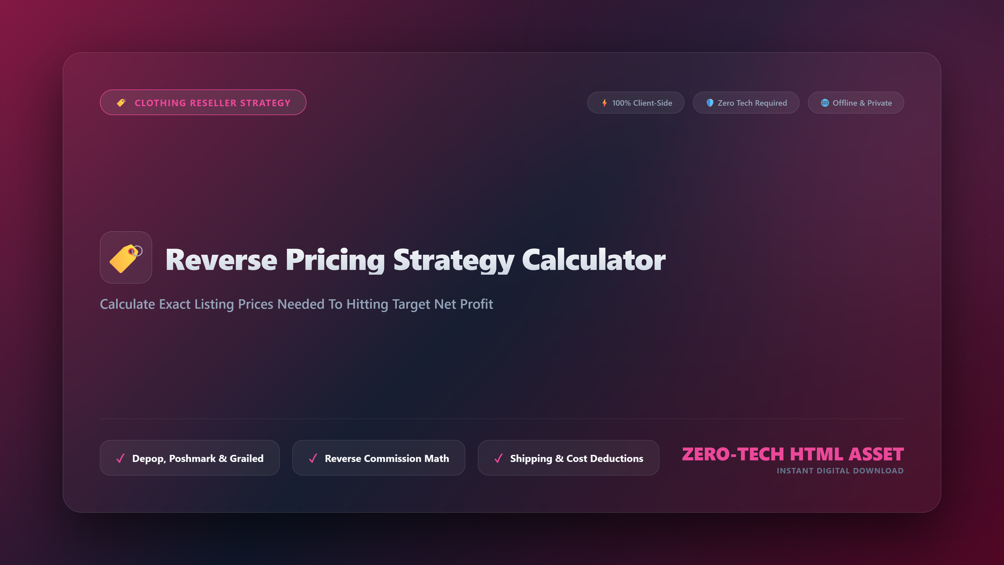 10. Reverse Pricing Strategy Calculator for Depop, Poshmark & Grailed Sellers