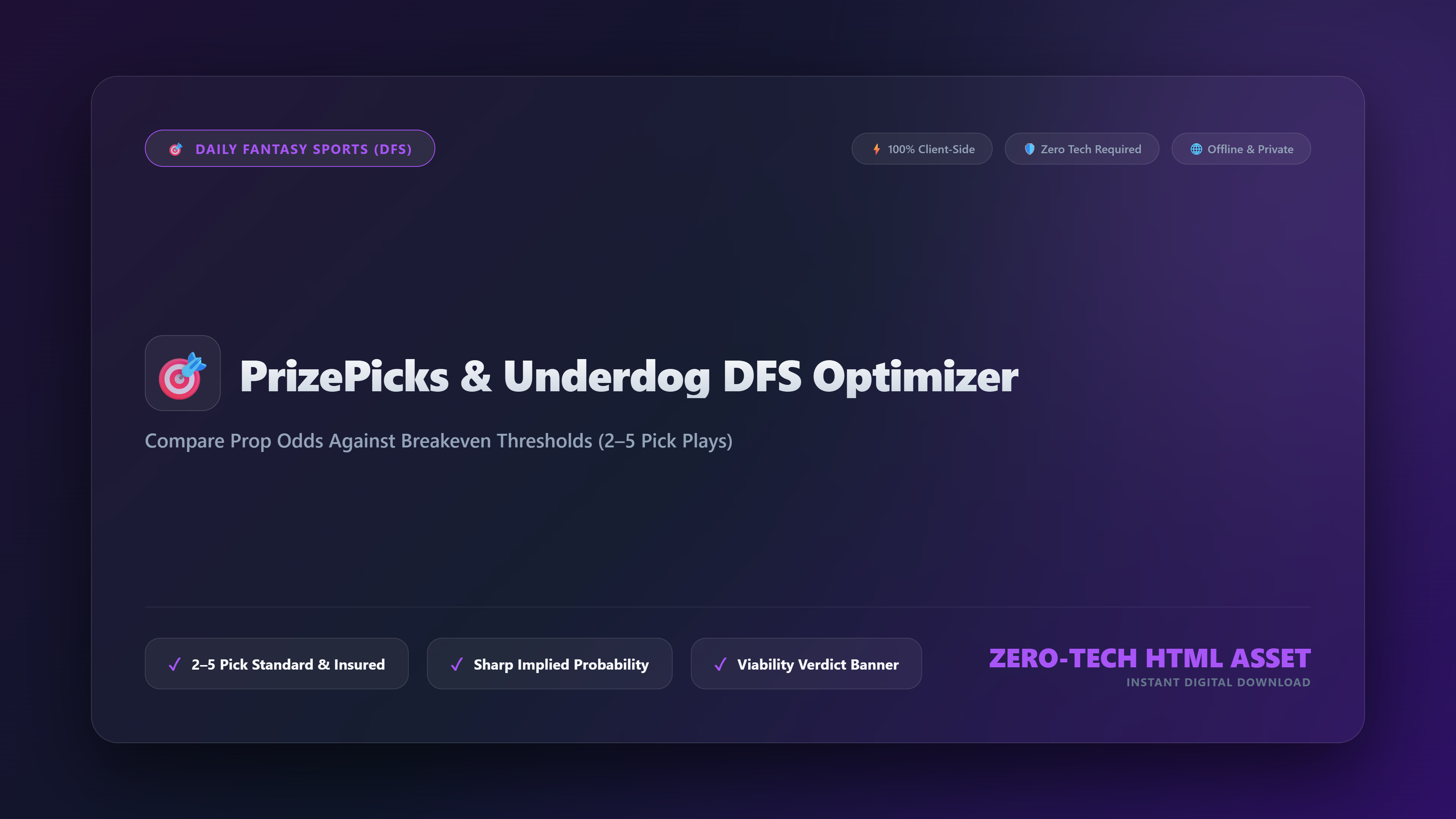3. PrizePicks & Underdog DFS Optimizer Breakeven Probability Calculator