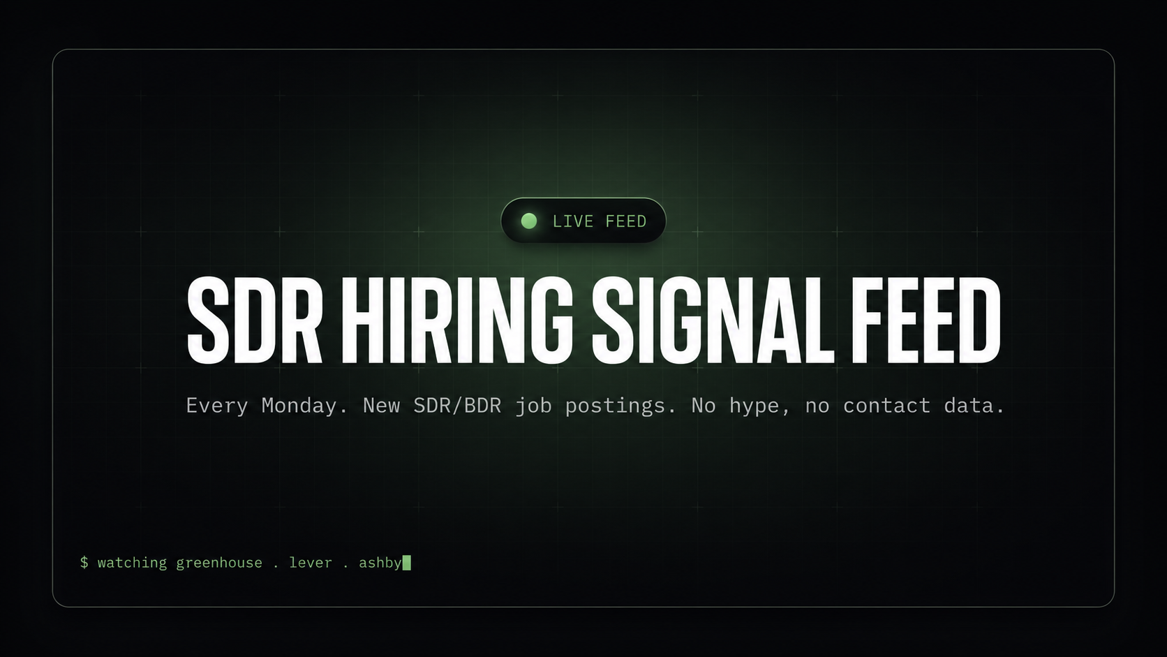 SDR Hiring Signal Feed