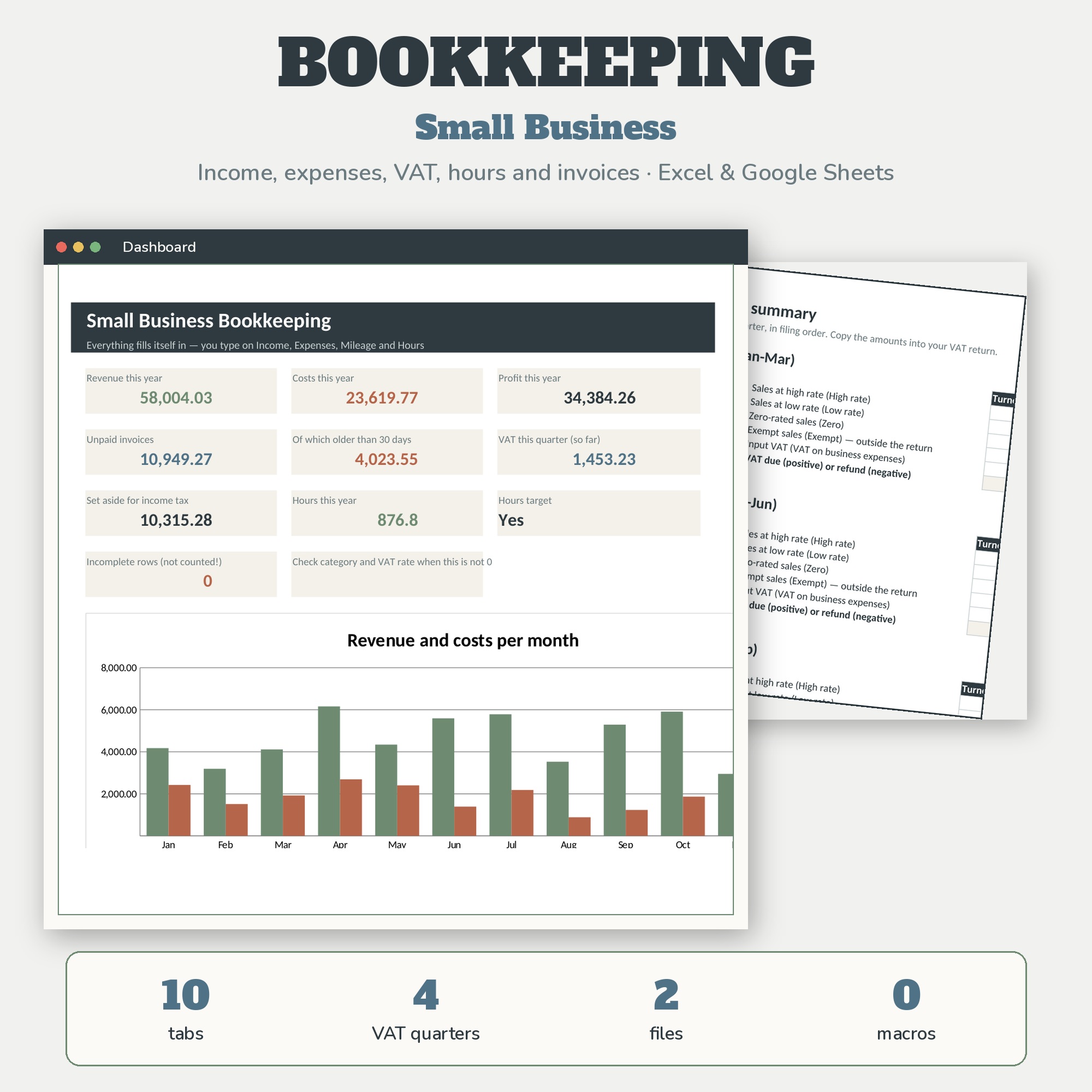 Small Business Bookkeeping Spreadsheet