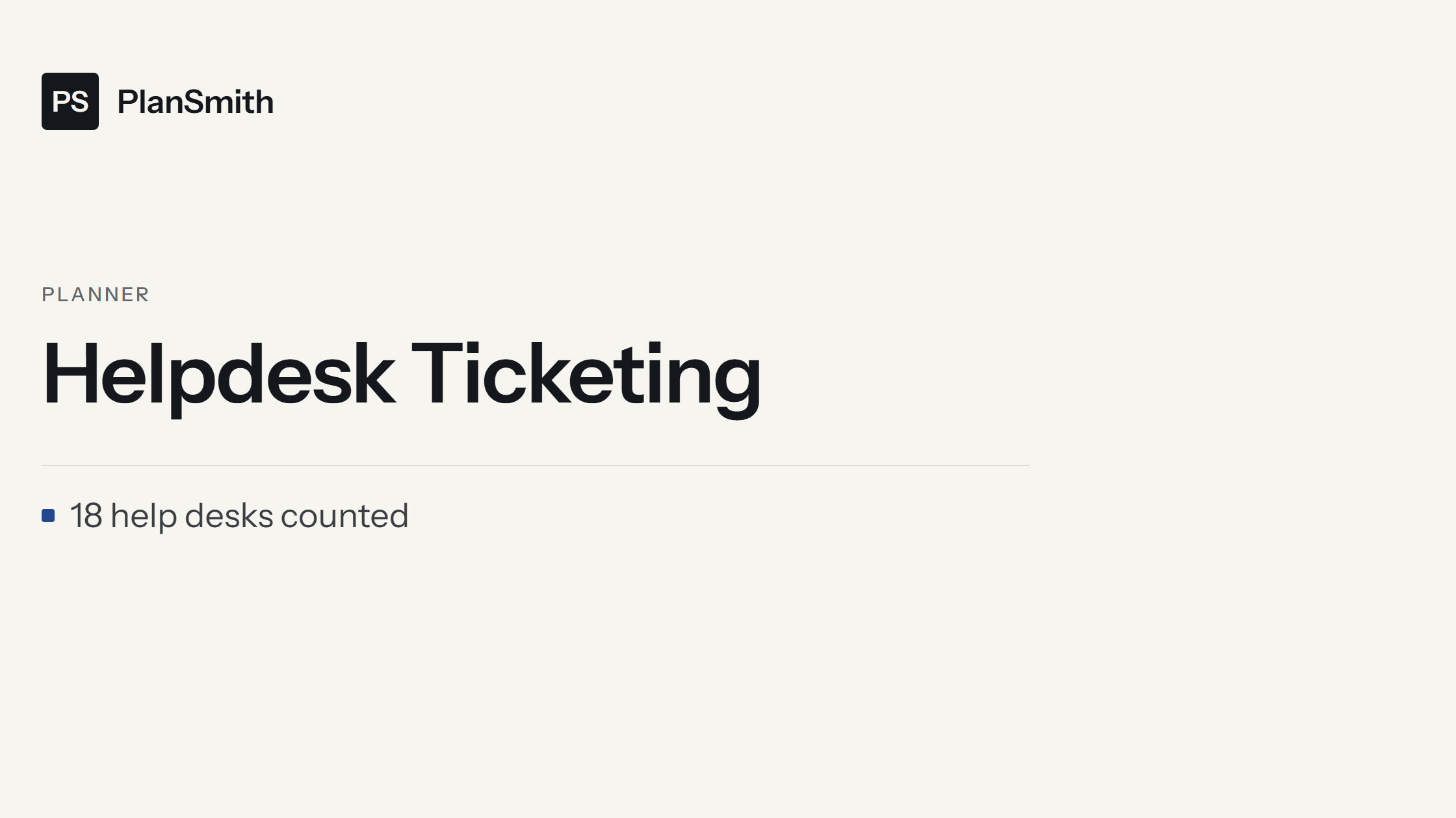 Helpdesk Ticketing Planner