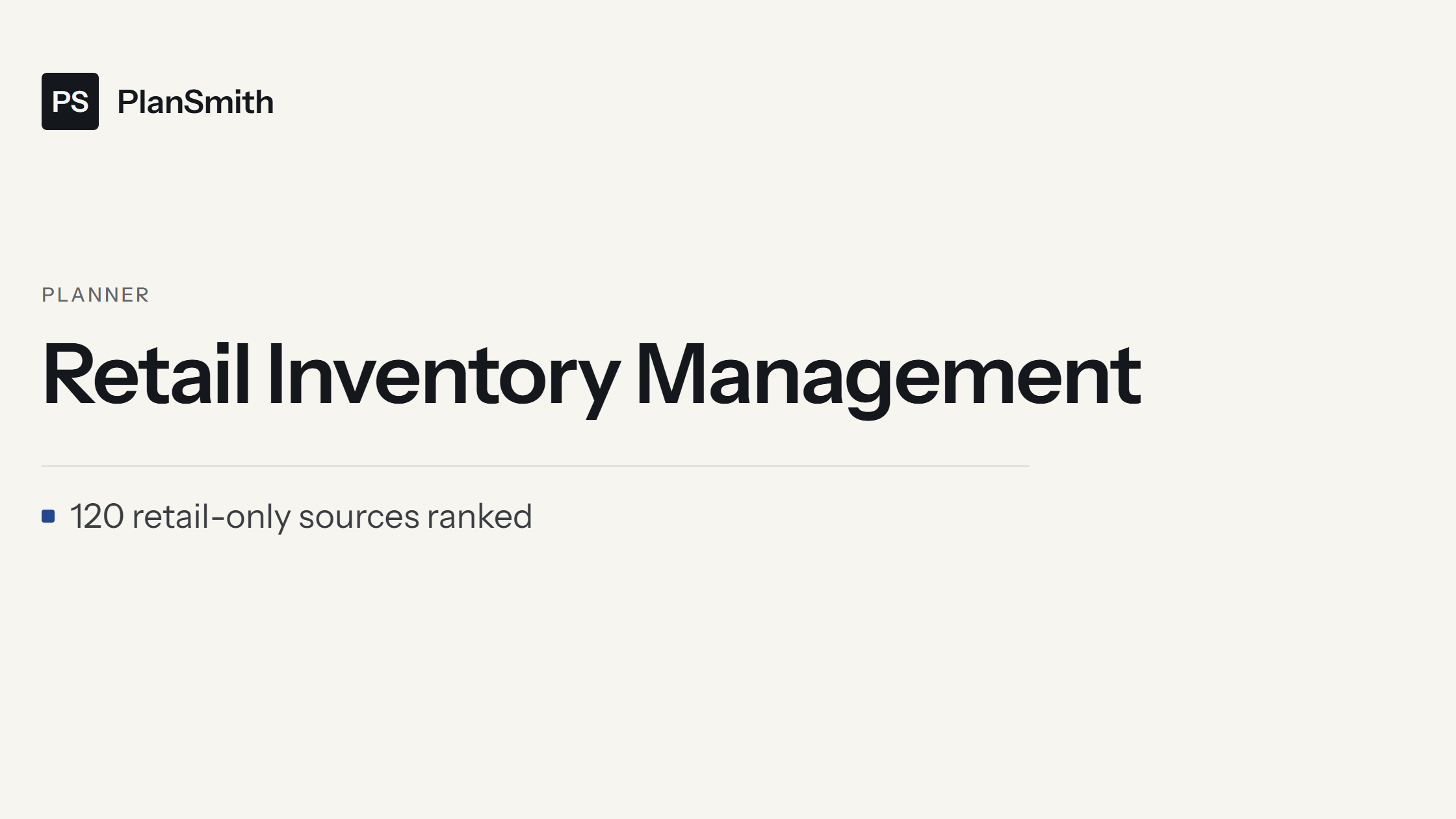Retail Inventory Management Planner