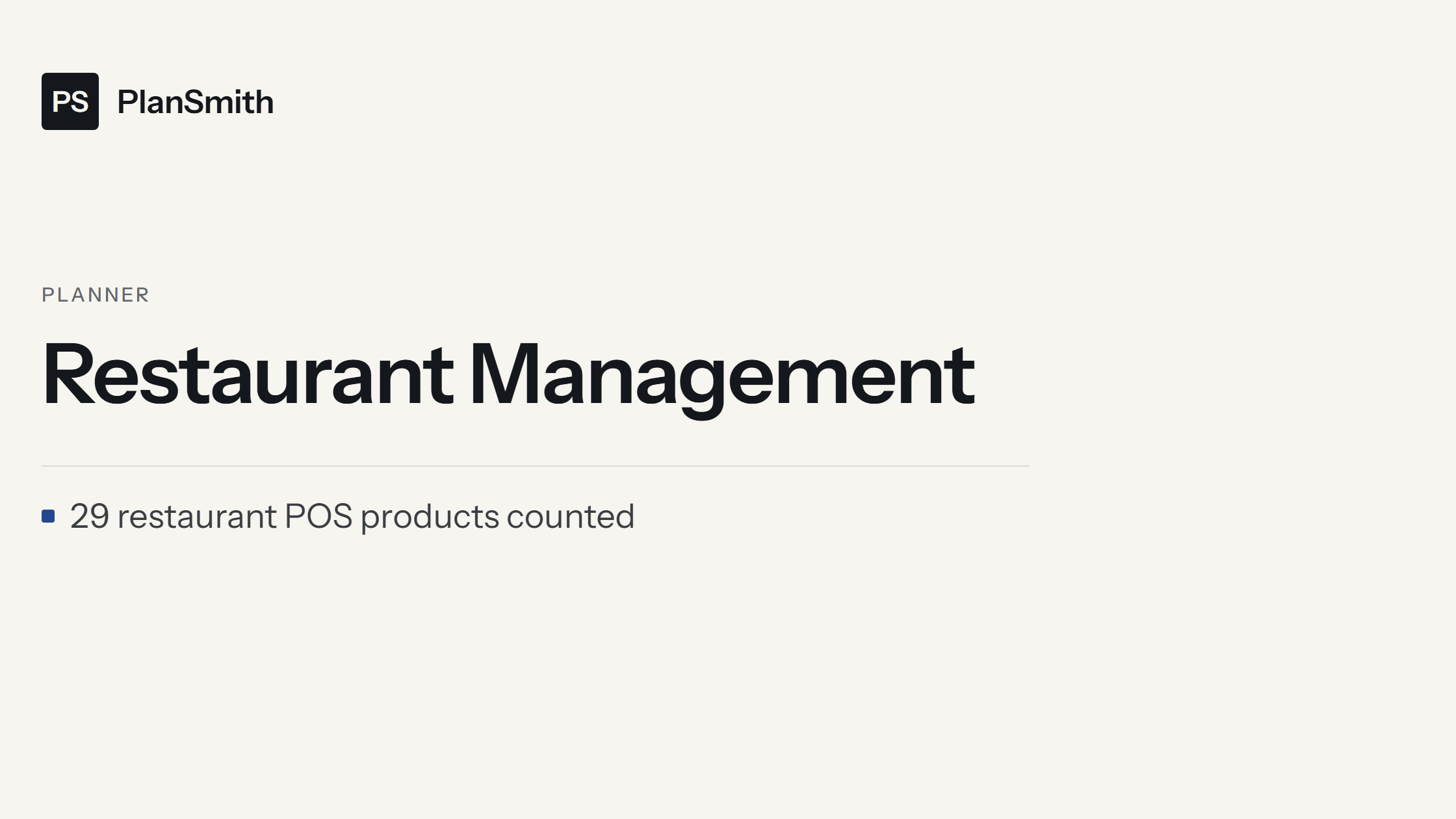 Restaurant Management Planner
