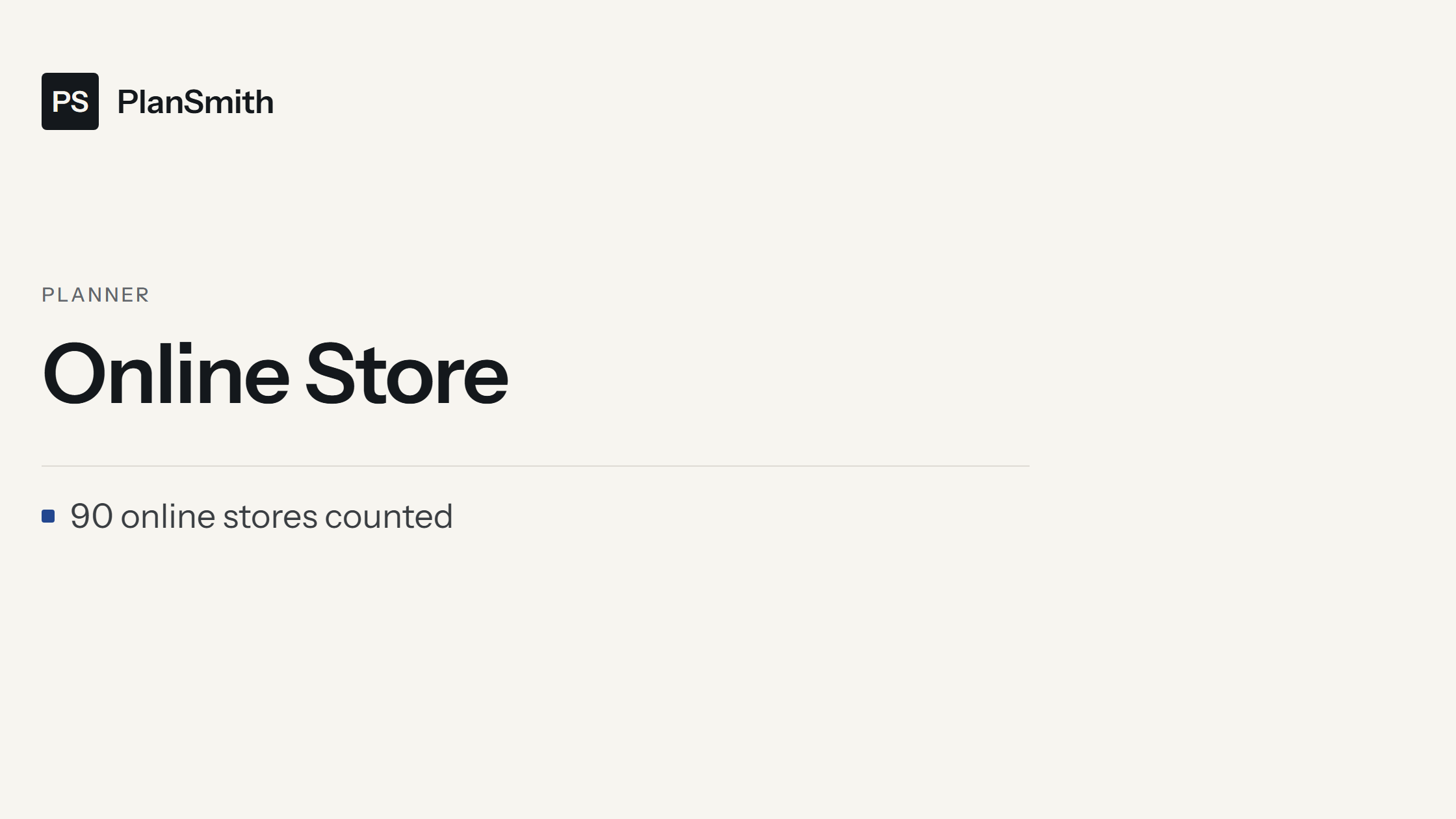 Online Store Planner