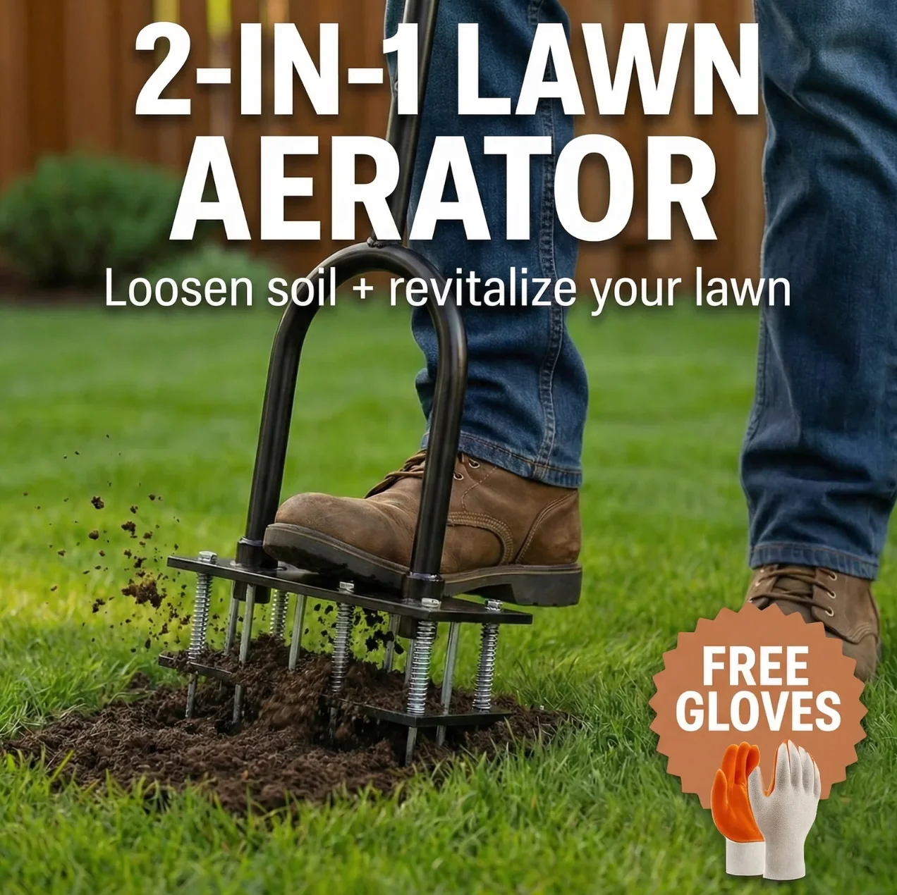 Garden's Pulse Lawn Aerator 2-in-1 Tool