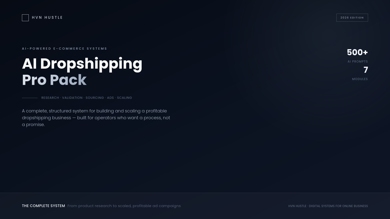Ai dropshipping pro pack 2026(A to Z)Everything is here that you are paying for.