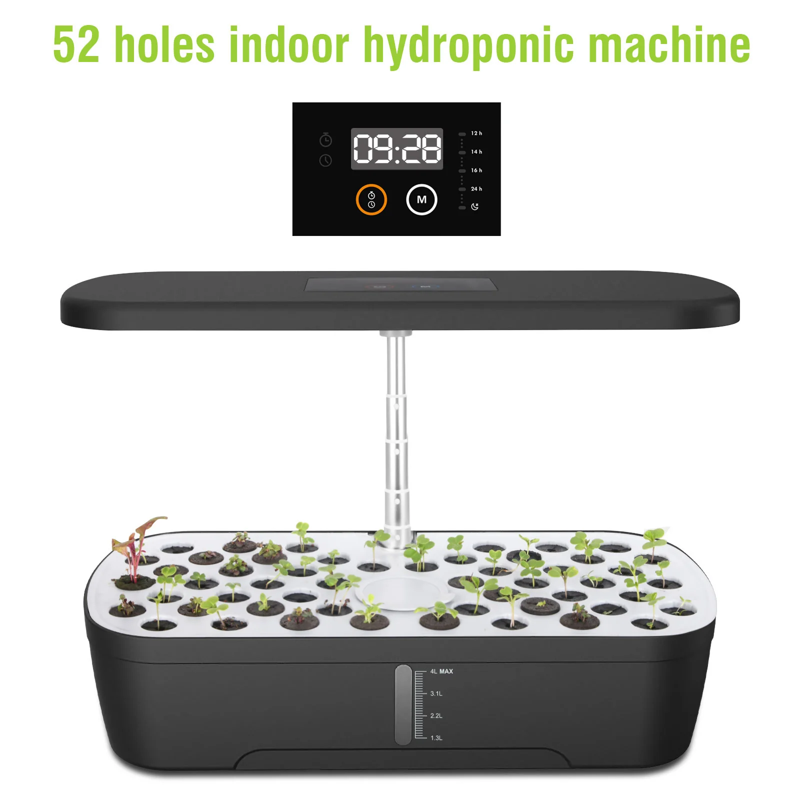 Indoor Harvest Tower — 52-Plant Counter Garden with LCD