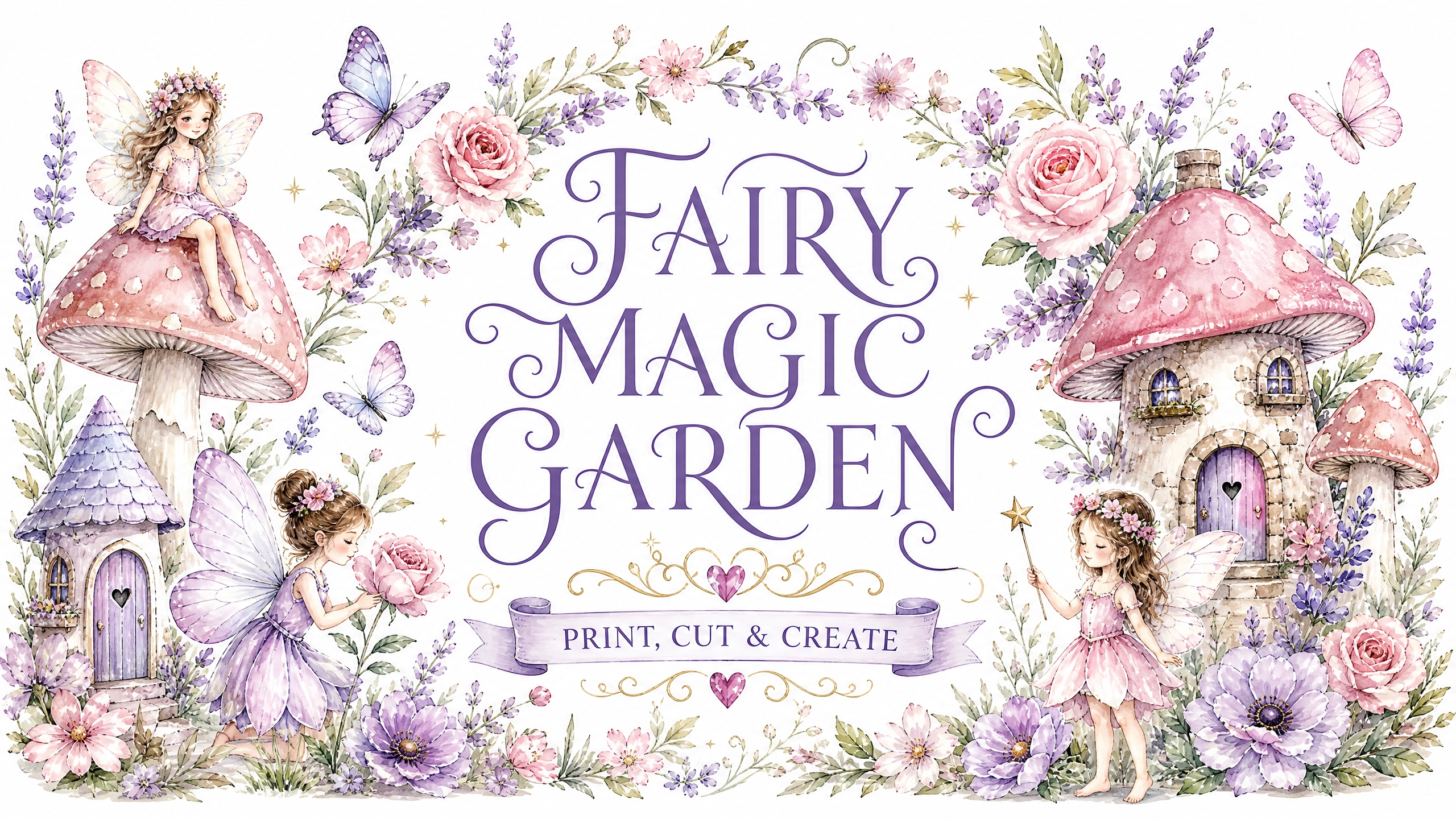 Fairy Magic Garden: Ultimate Digital Junk Journal & Craft Printable Kit (10 Page