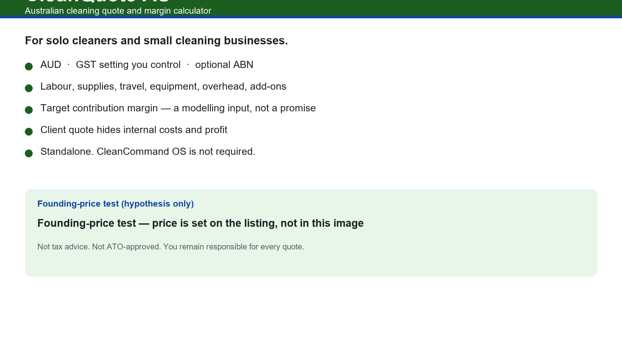CleanQuote AU - Australian Cleaning Quote & Margin Calculator