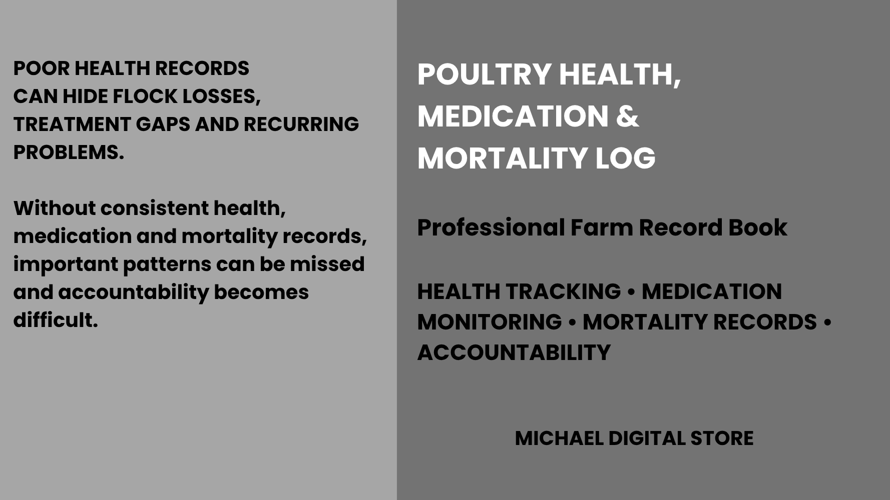 POULTRY HEALTH, MEDICATION & MORTALITY LOG