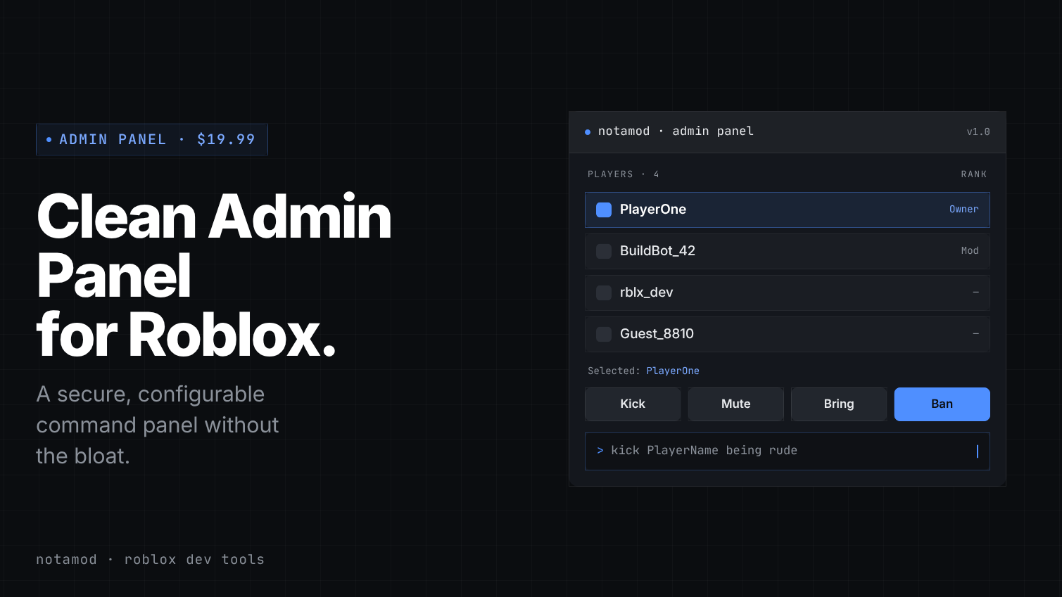 Roblox Admin / Command Panel