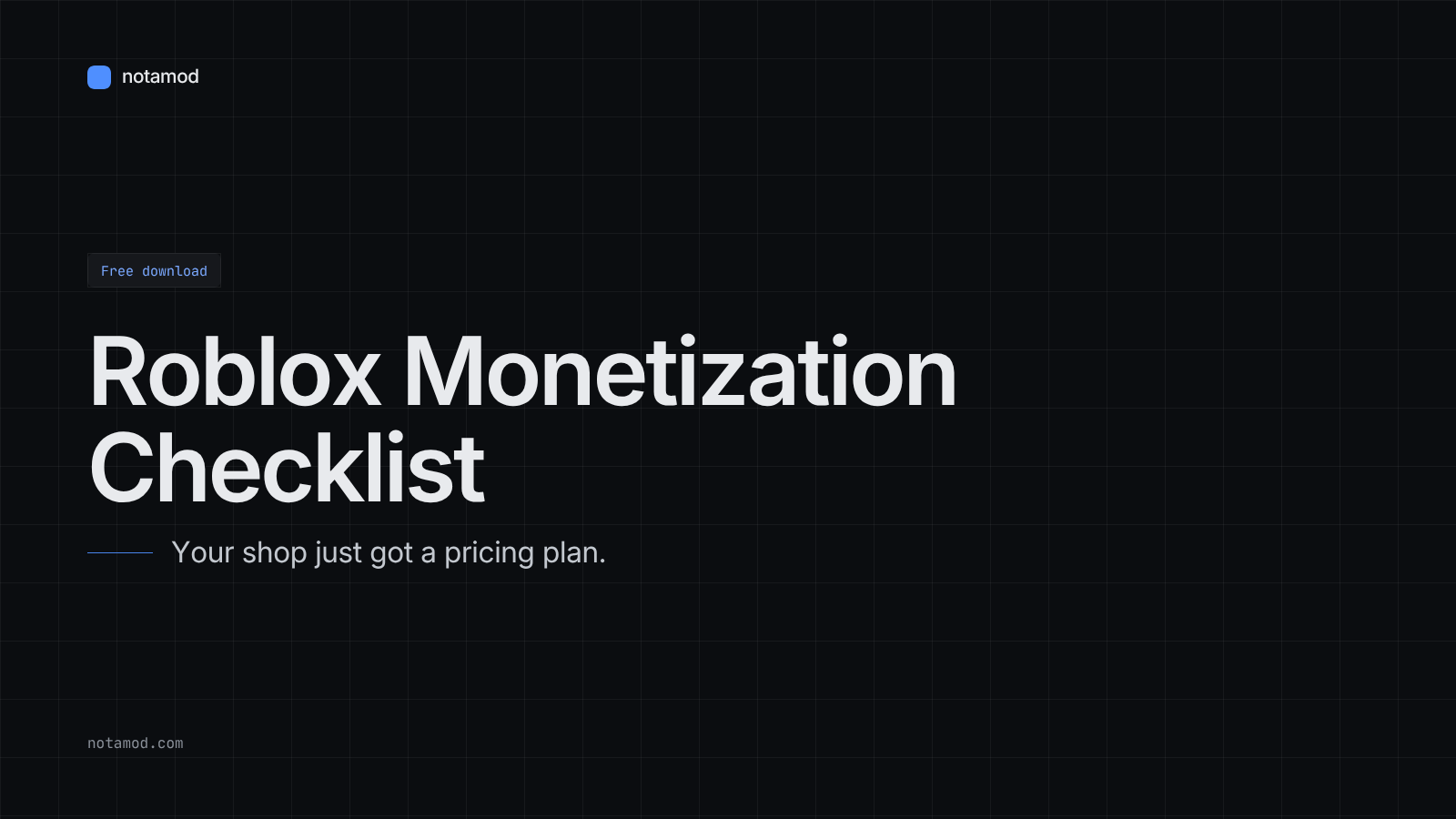Roblox Monetization Checklist