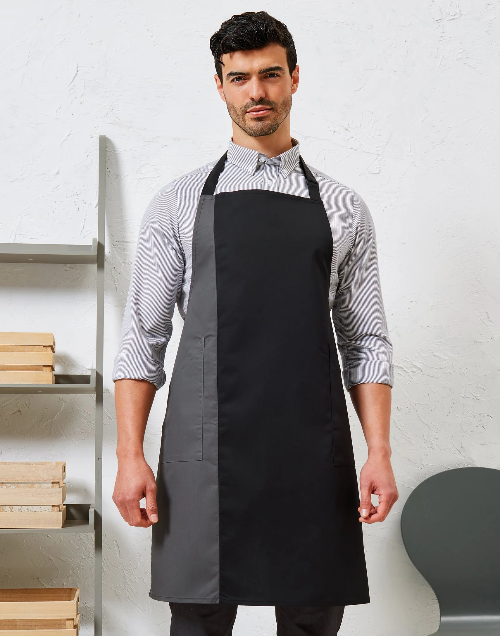 'Colours Collection’ Contrast Bib Apron