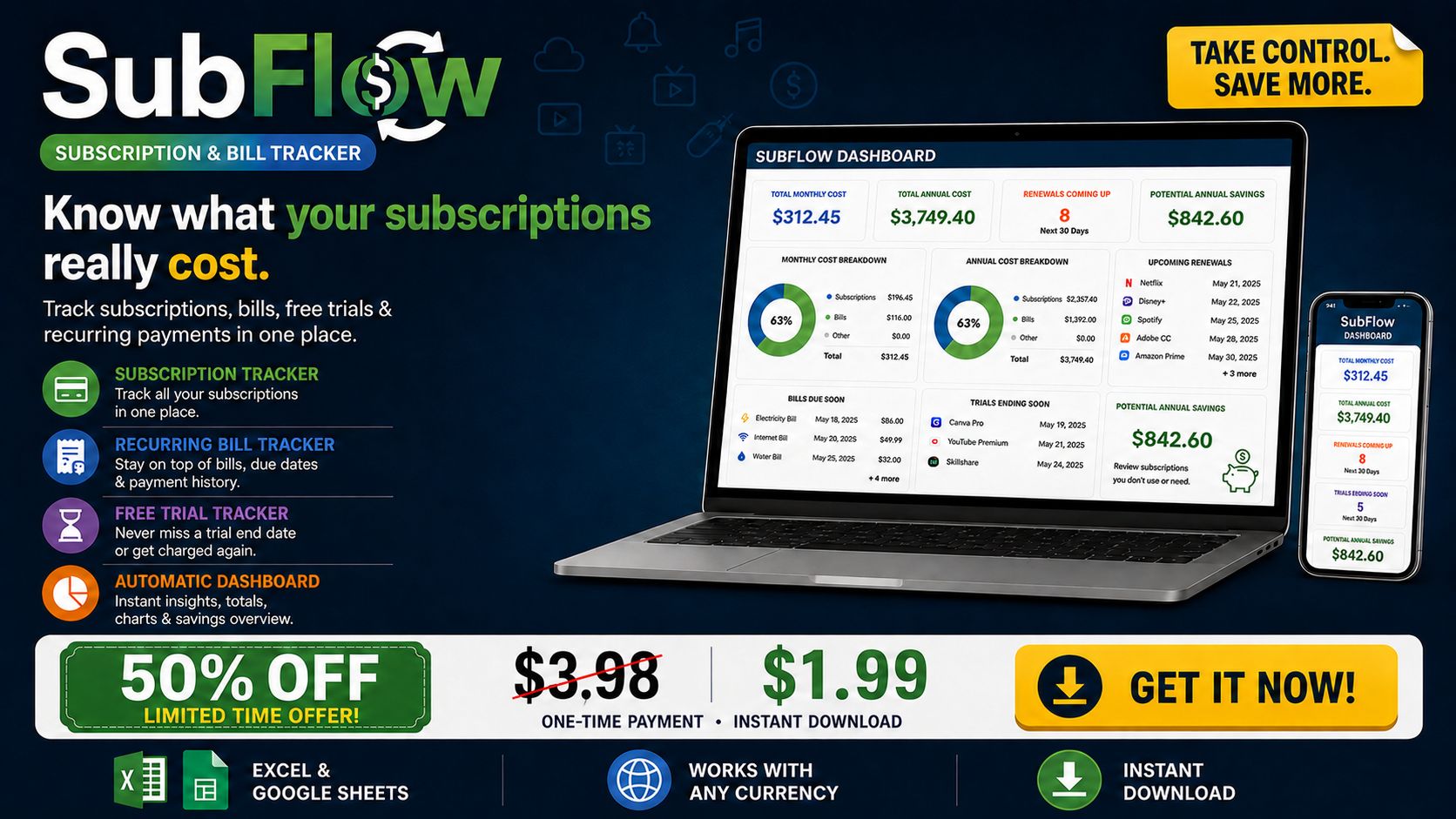 SubFlow — Subscription & Bill Tracker