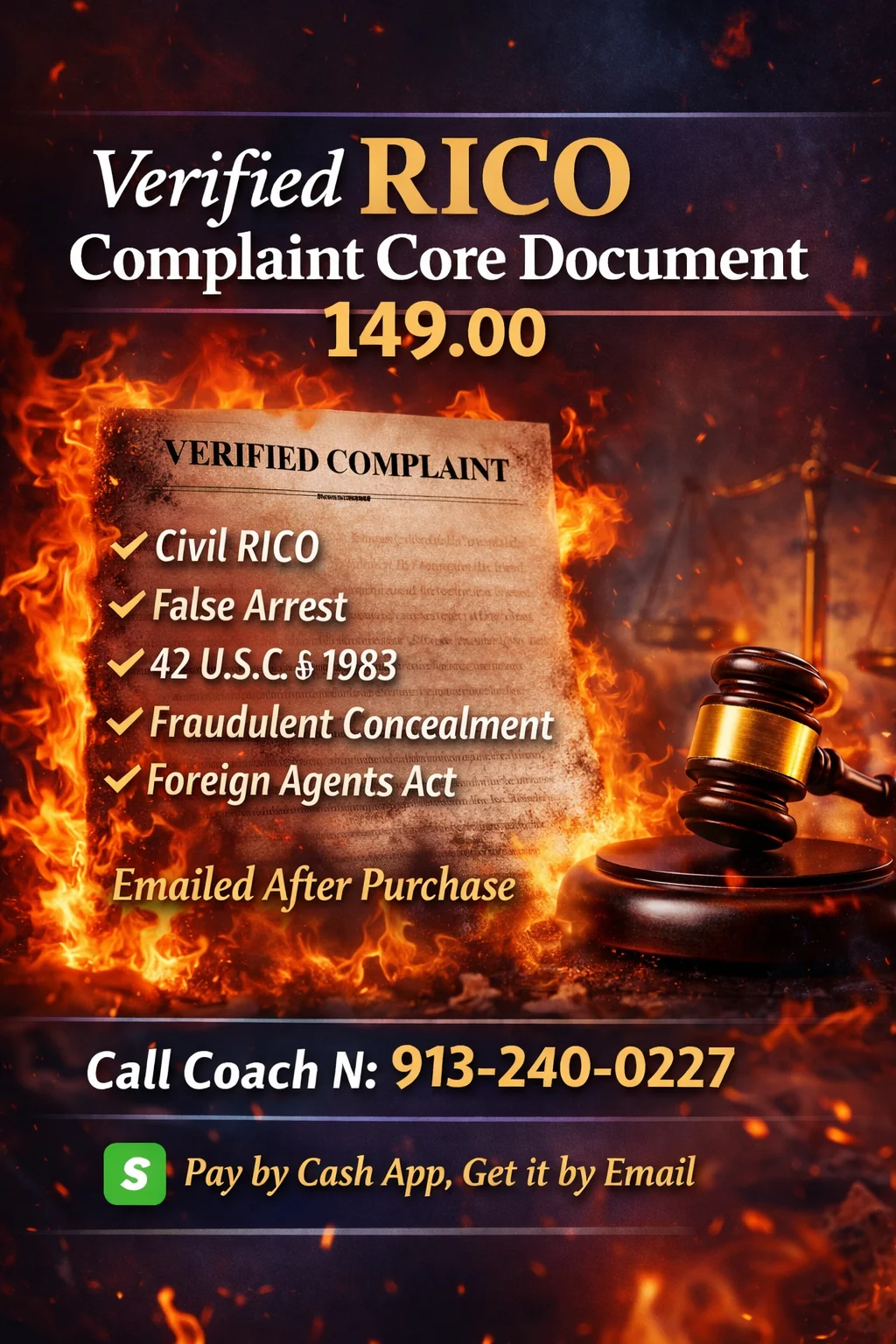 VERIFIED RICO- FALSE ARREST COMPLAINT
