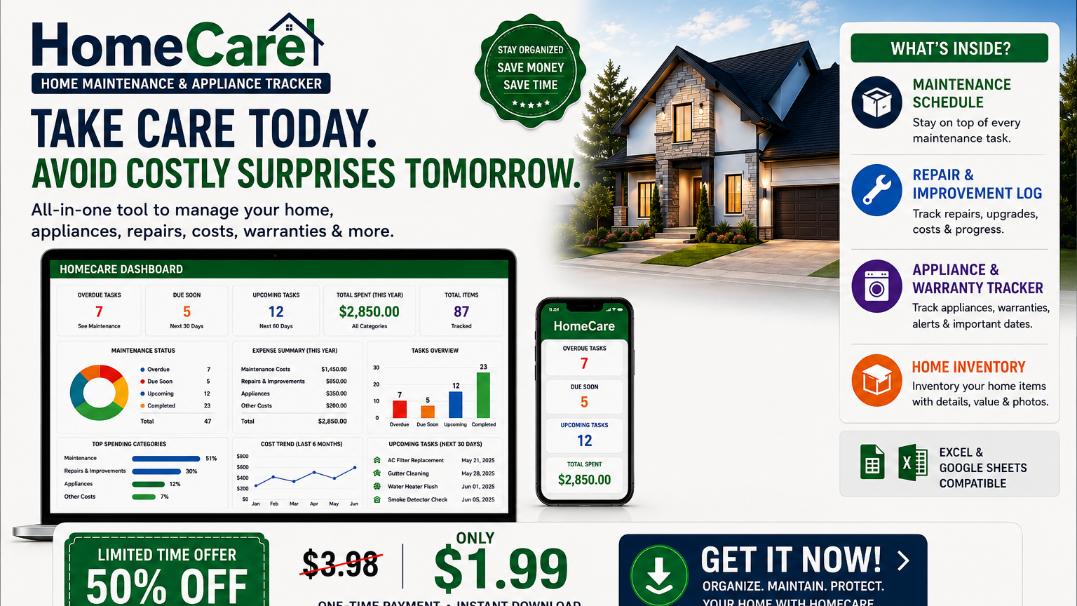 HomeCare: Home Maintenance & Appliance Tracker