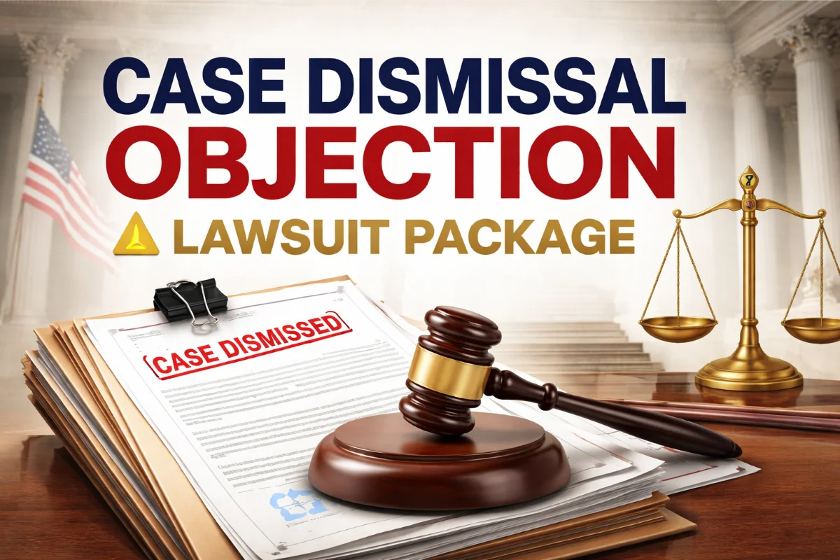 CASE DISMISSED OBJECTION LAWSUIT PACKAGE