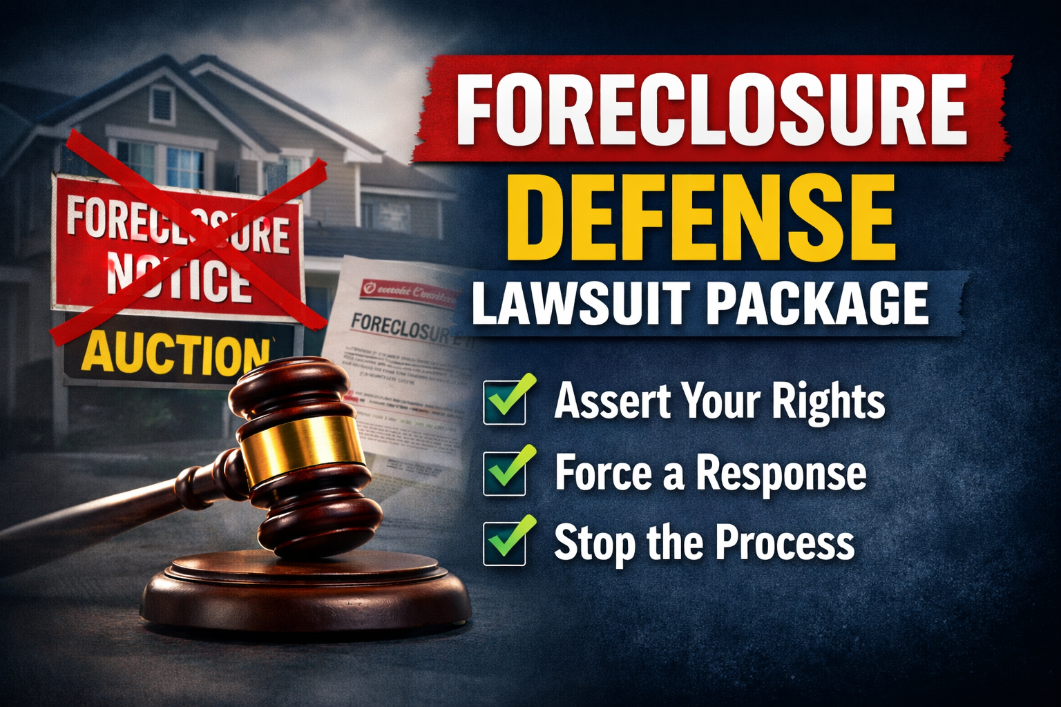 FORECLOSURE DEFENSE LAWSUIT PACKAGE