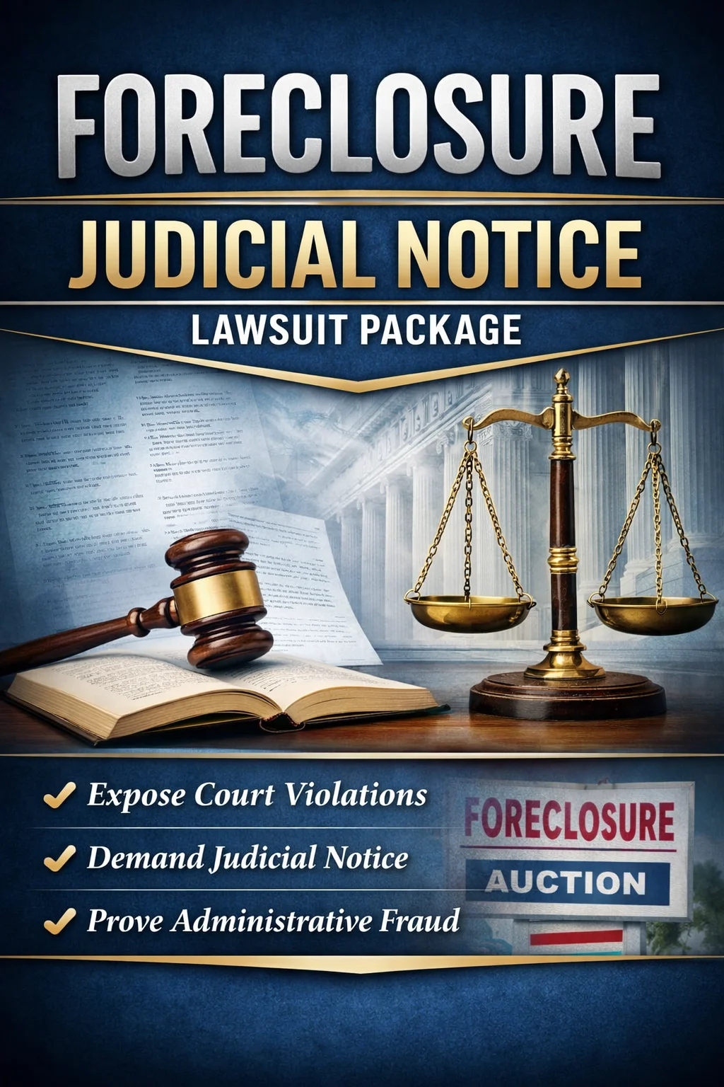 FORECLOSURE JUDICIAL NOTICE LAWSUIT PACKAGE