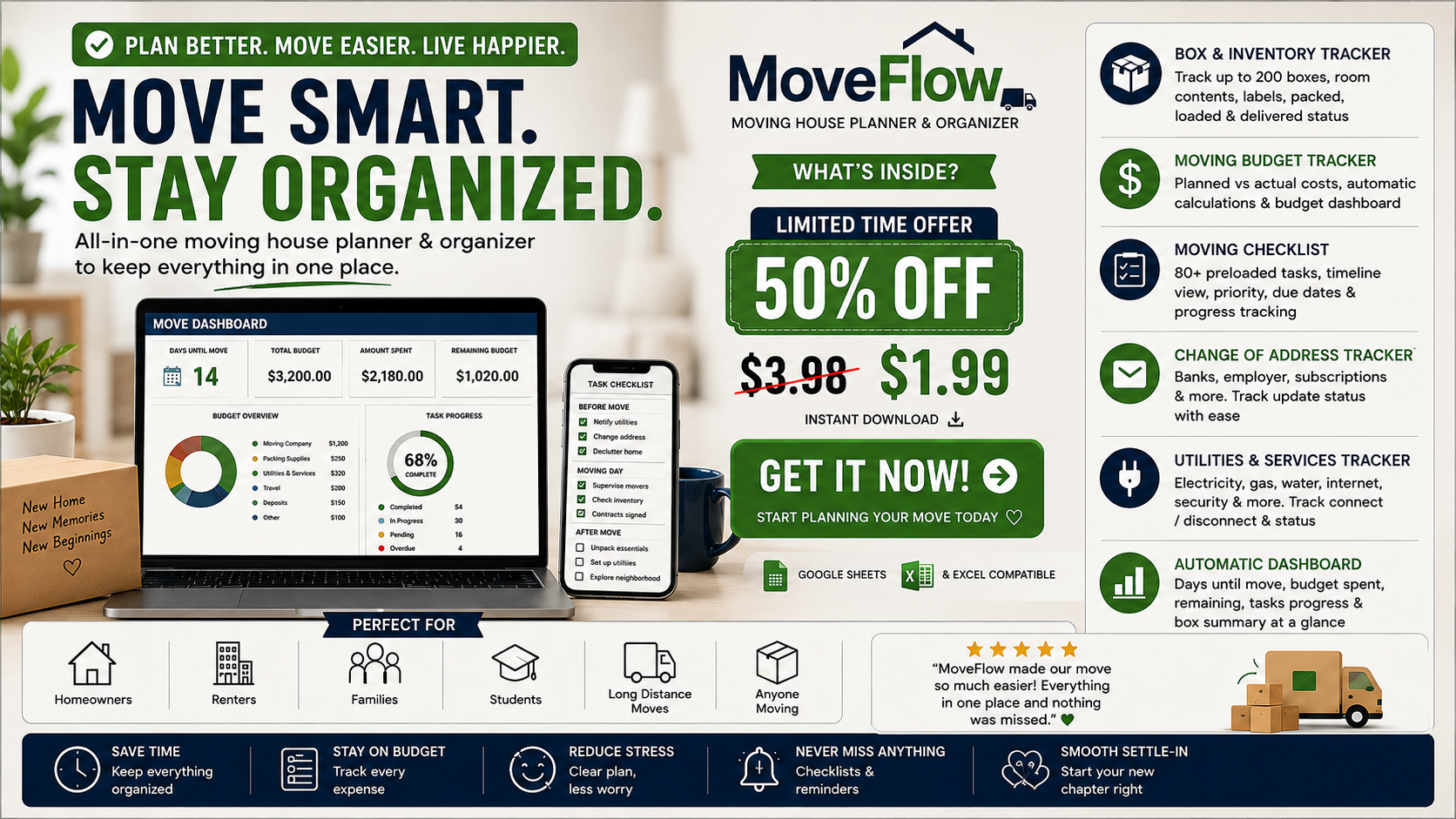MoveFlow — Moving House Planner & Organizer