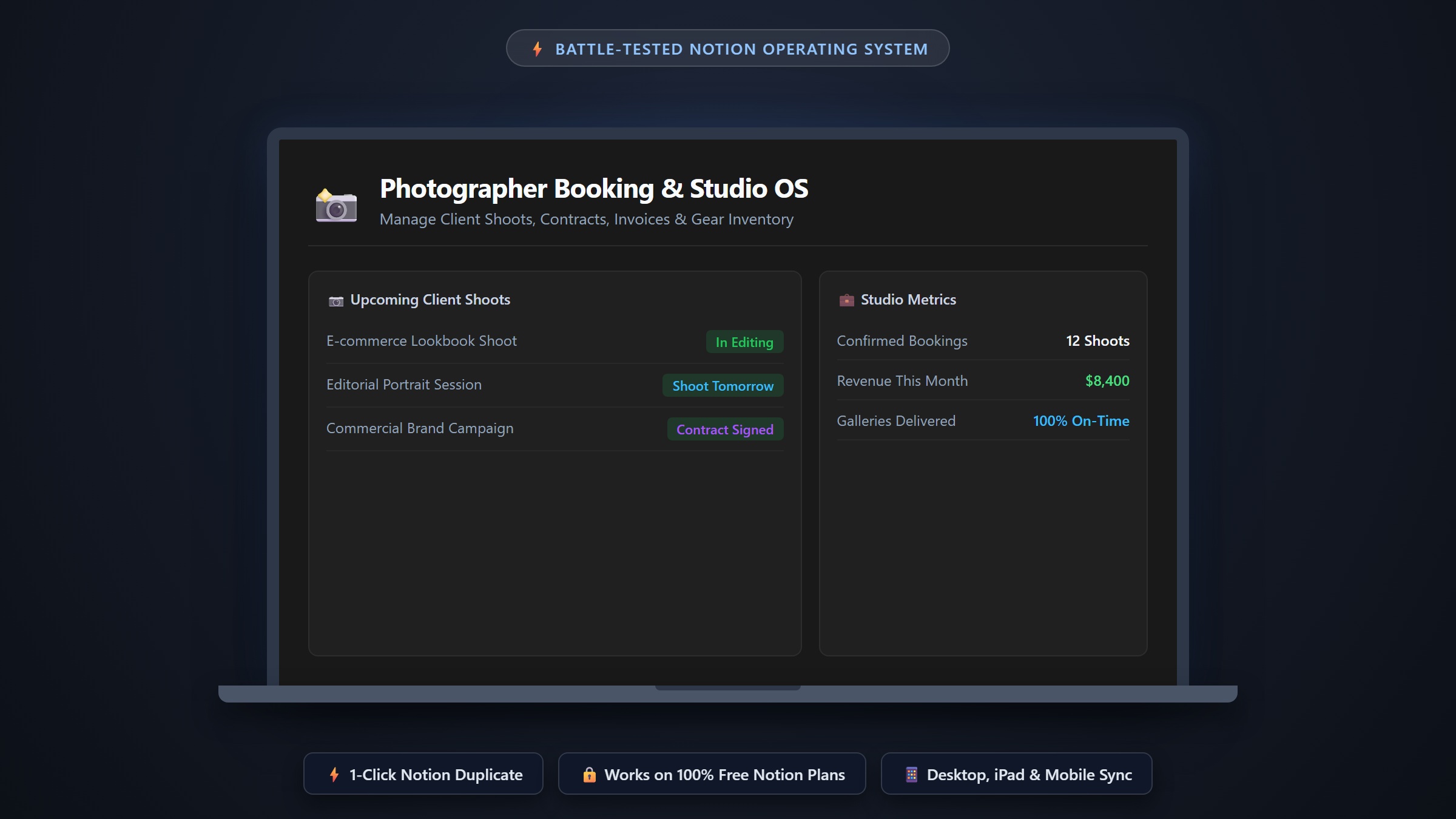 Photographer Booking Tracker — Free Pipeline for Photographers