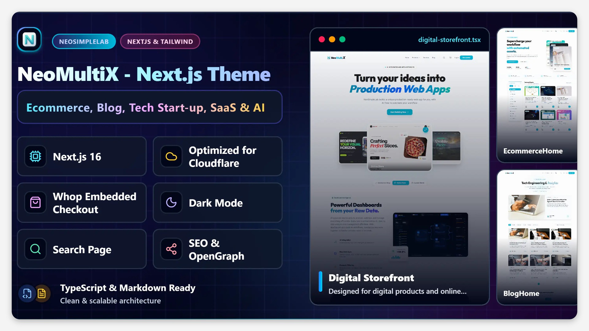 NeoMultiX - Next.js Theme for Ecommerce, Blog, SaaS & AI