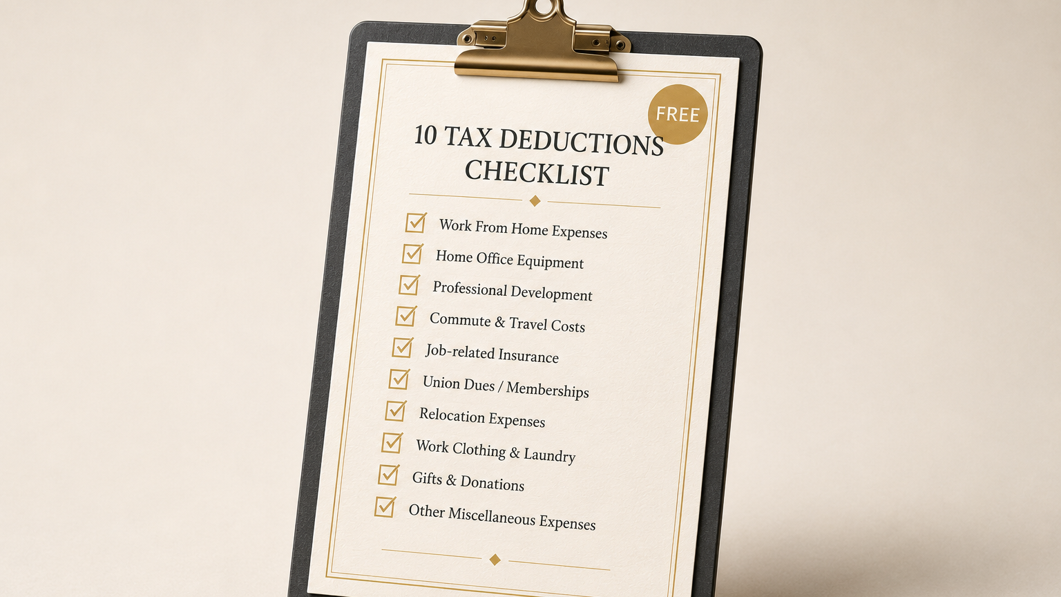 The 10 Tax Deductions Checklist