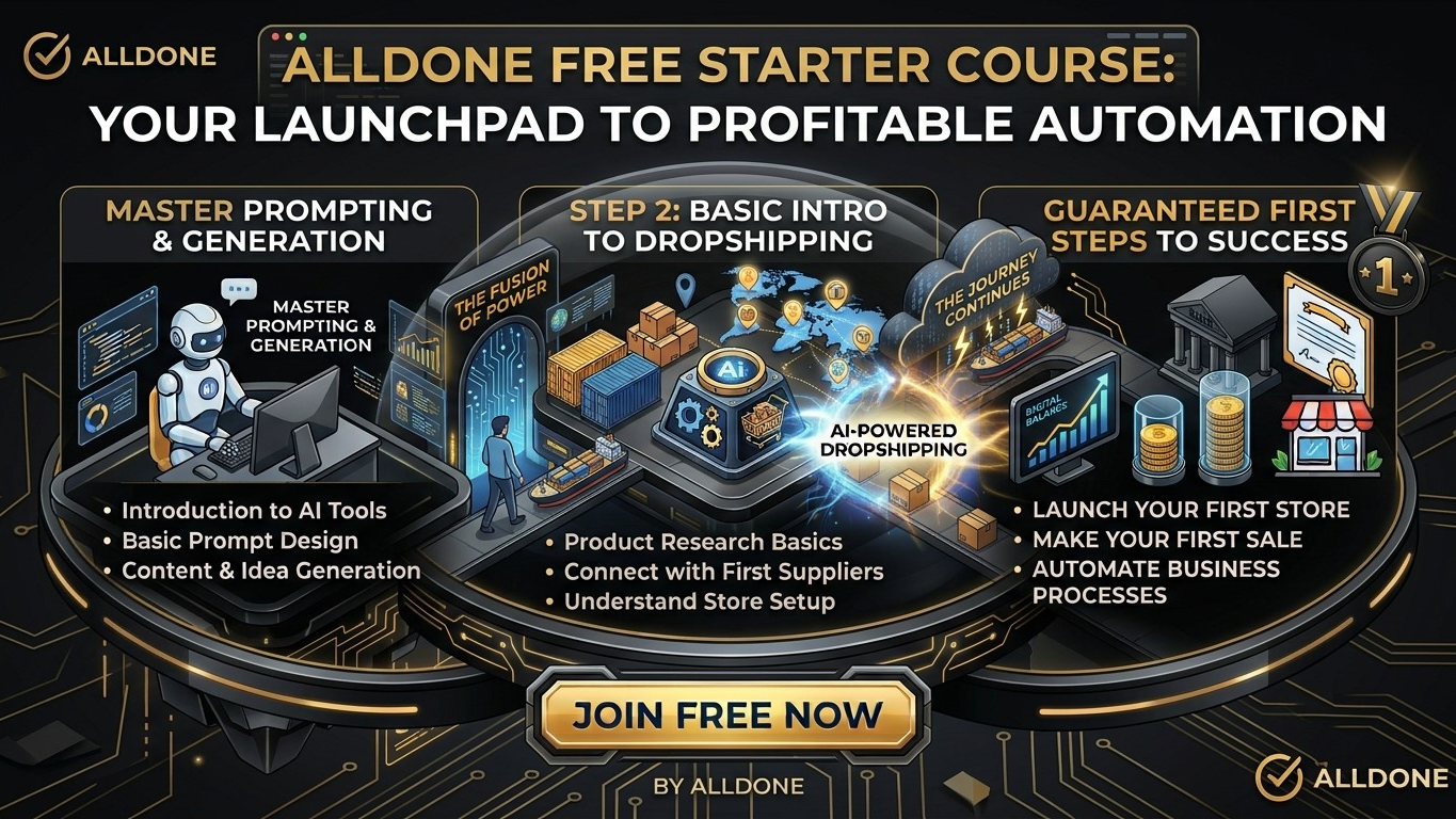 Alldone-Master AI and adept dropshipping