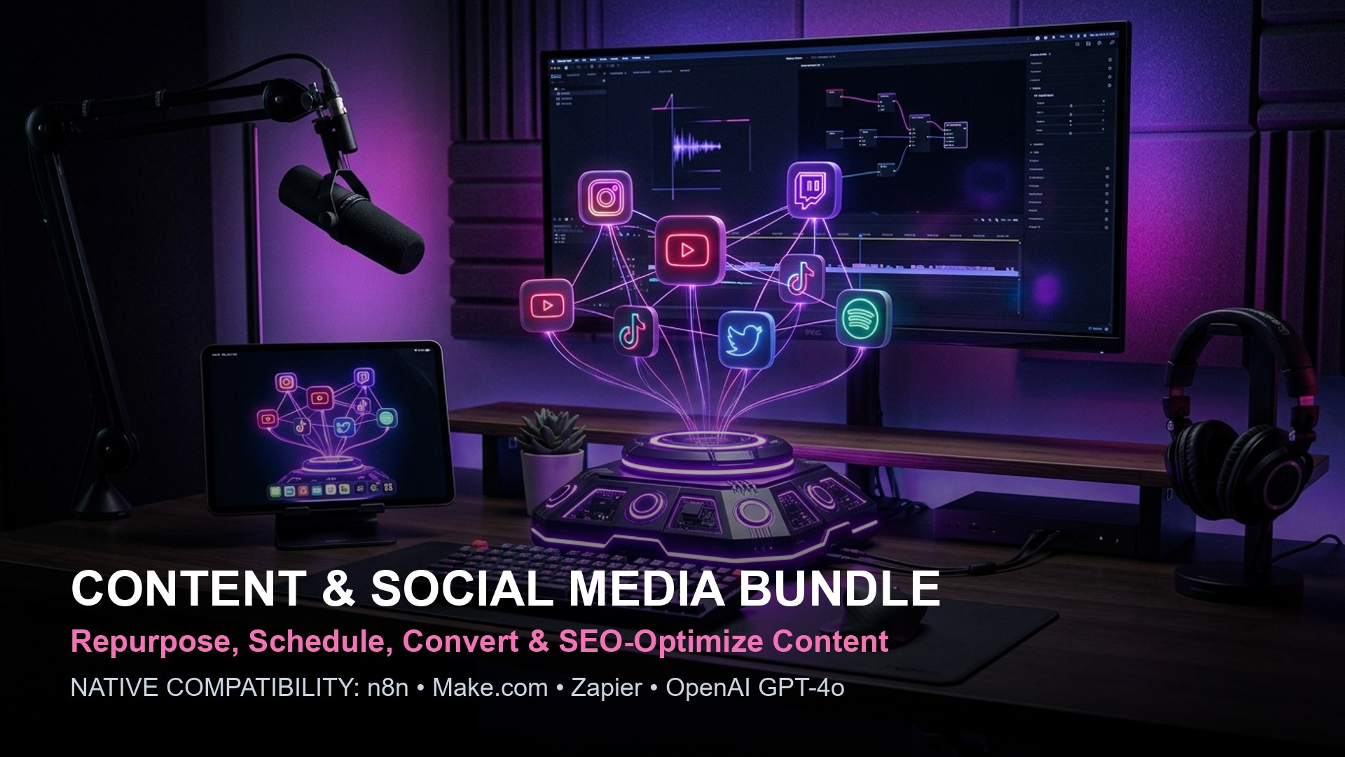 Content & Social Media Automation Bundle — n8n / Make / Zapier