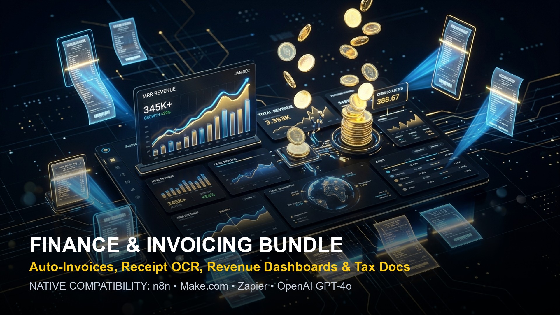 Finance & Invoicing Automation Bundle — n8n / Make / Zapier