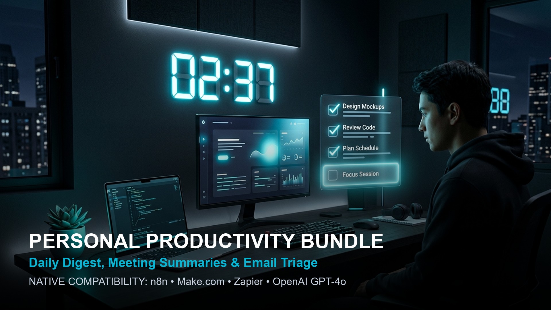 Personal Productivity Automation Bundle — n8n / Make / Zapier
