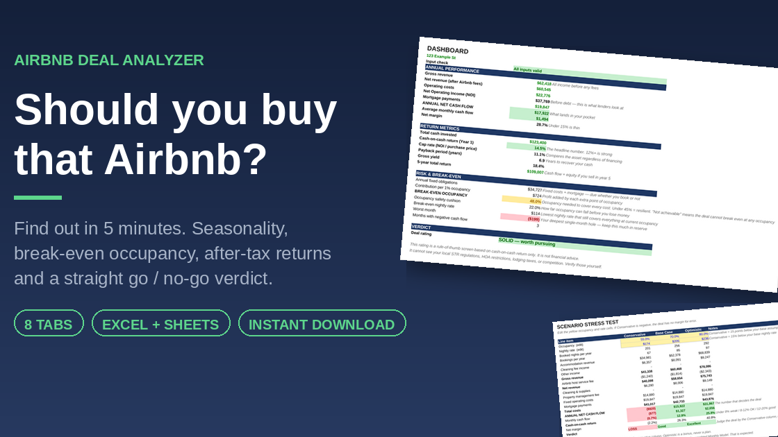 STR Profit Engine — Airbnb Cash Flow & Deal Analyzer