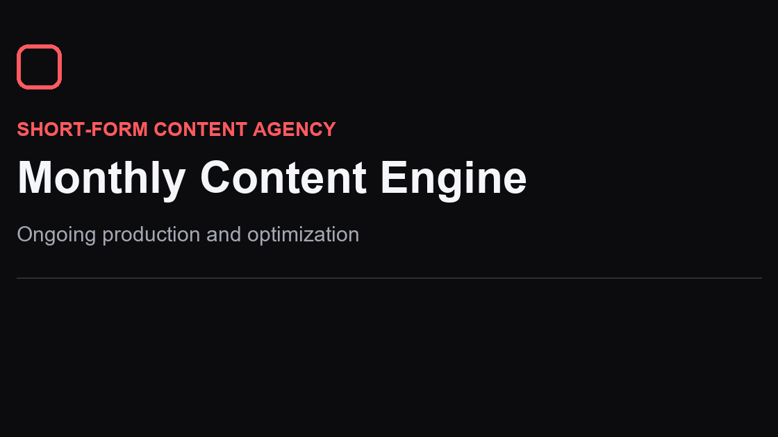 Monthly Content Engine