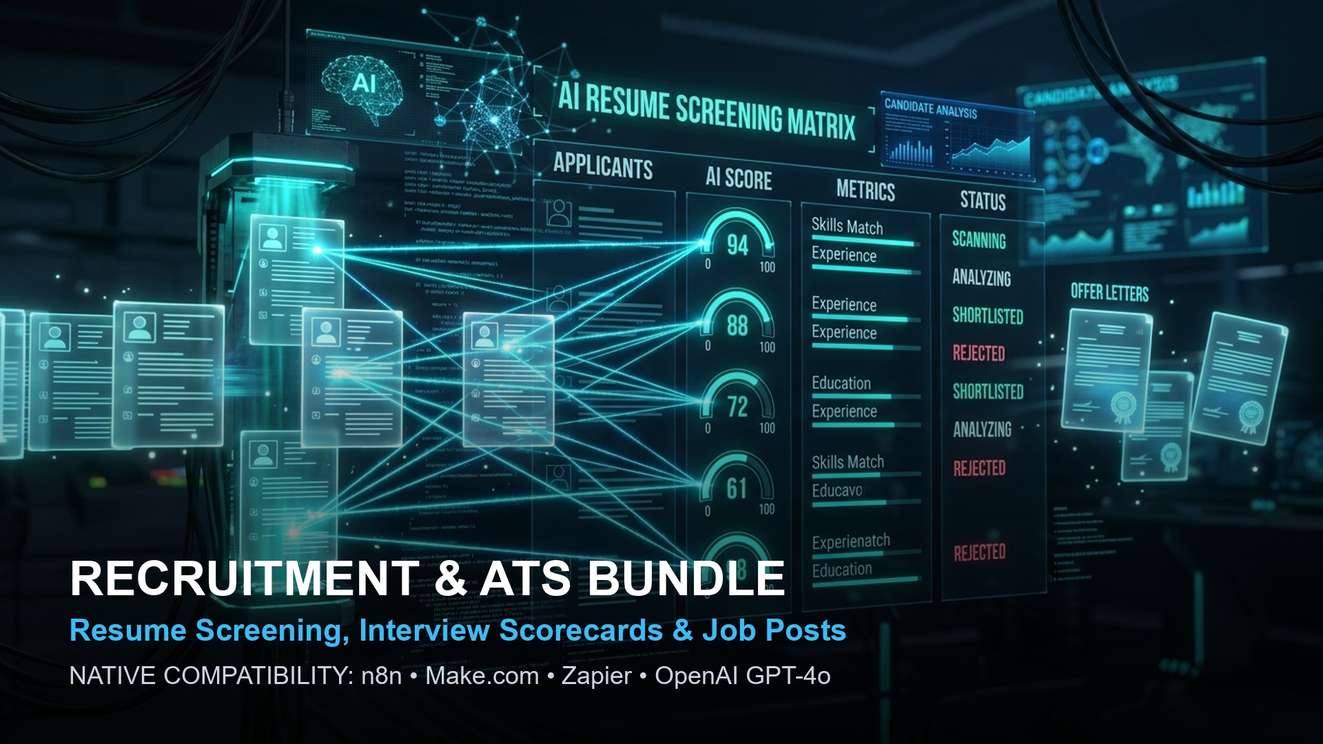 Recruitment & ATS Automation Bundle — n8n / Make / Zapier