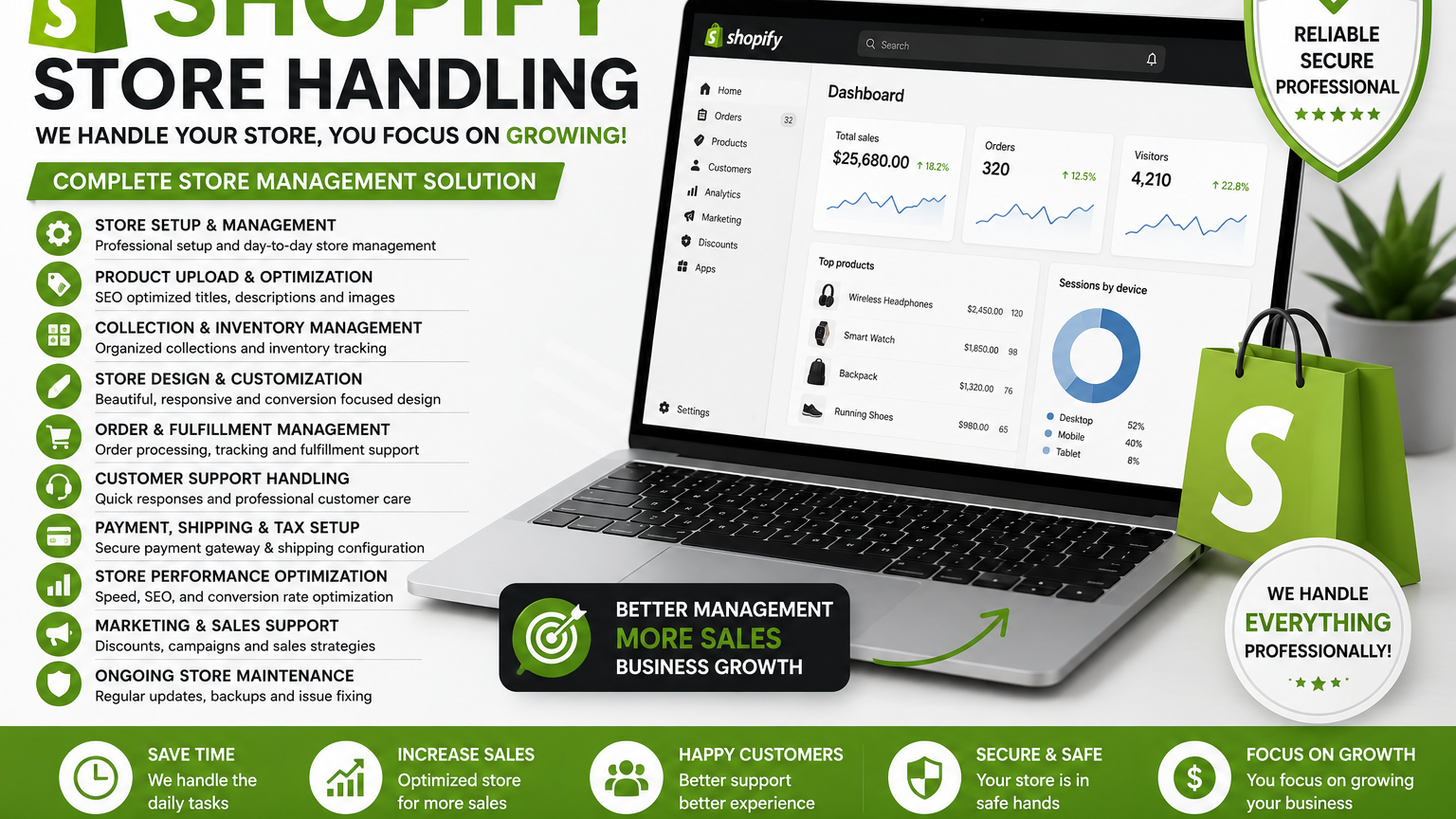 ### Shopify Store Handling Services  Take your Shopify store to the next level w