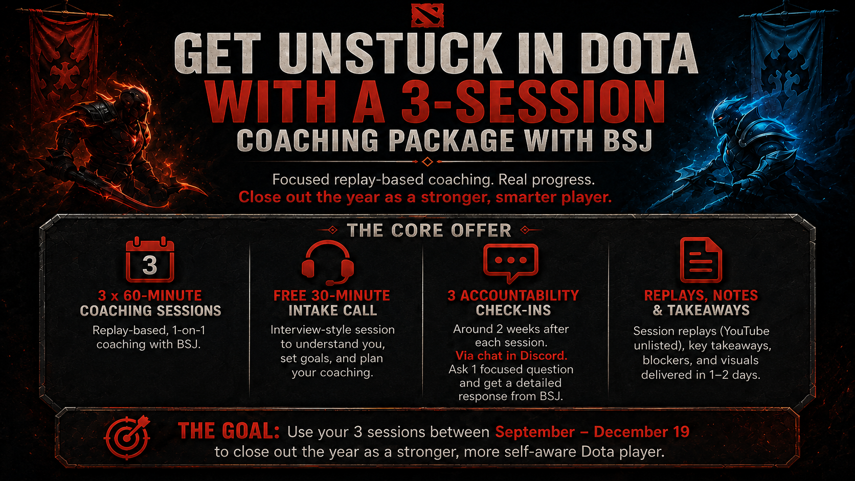 Get Unstuck in Dota — 3-Session Coaching Package with BSJ