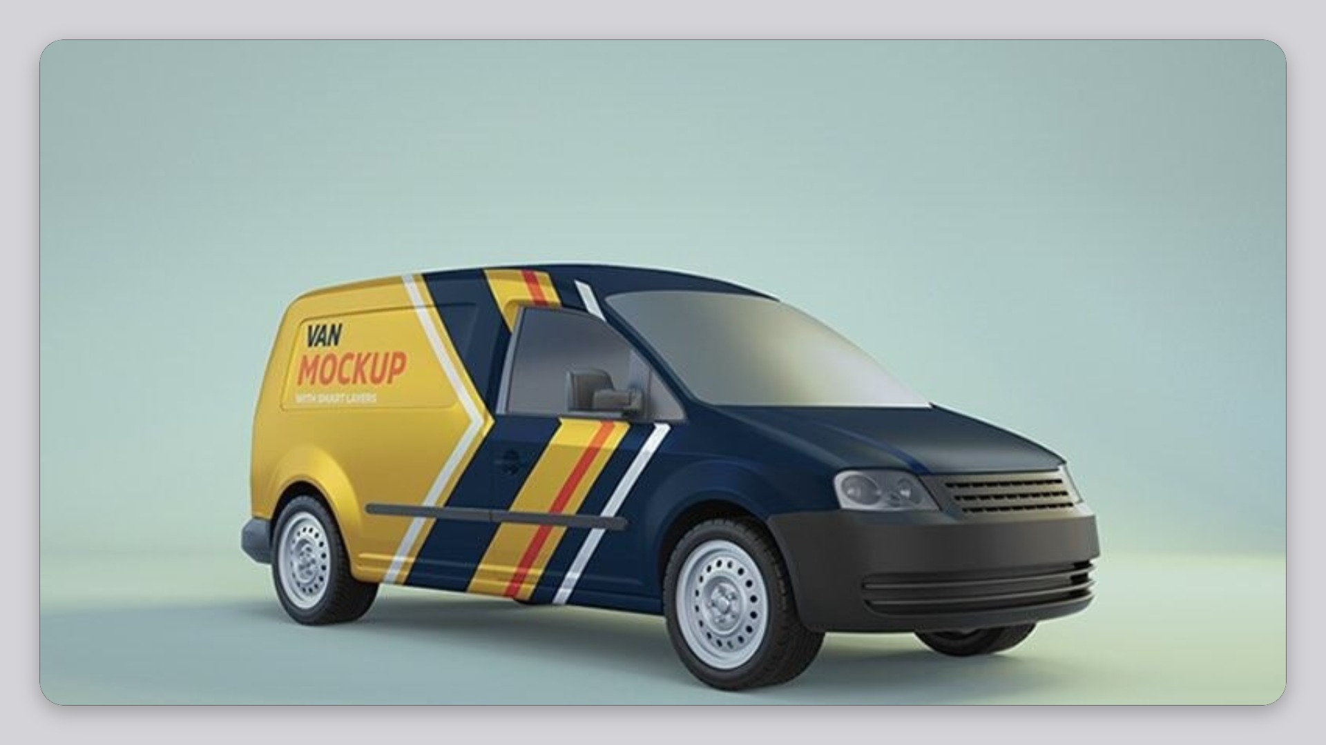 Commercial Delivery Van Wrap Mockup - PSD