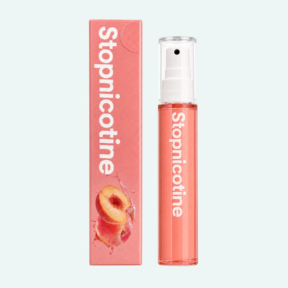 StopNicotine Smile - Fresh breath seconds after smoking | Peach | 10ml & 150+ Sp