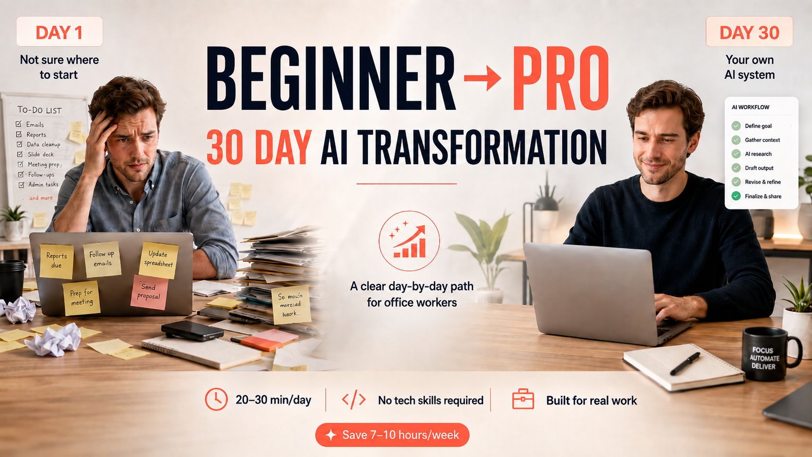 Beginner to Pro: 30 Day AI Transformation for Office Workers
