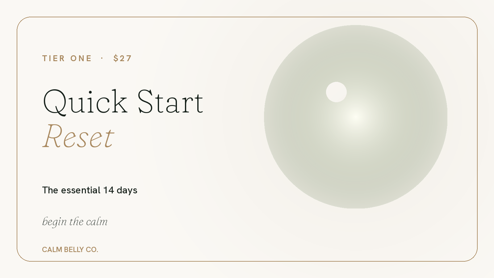 The Flat Belly Reset System™ — QUICK START