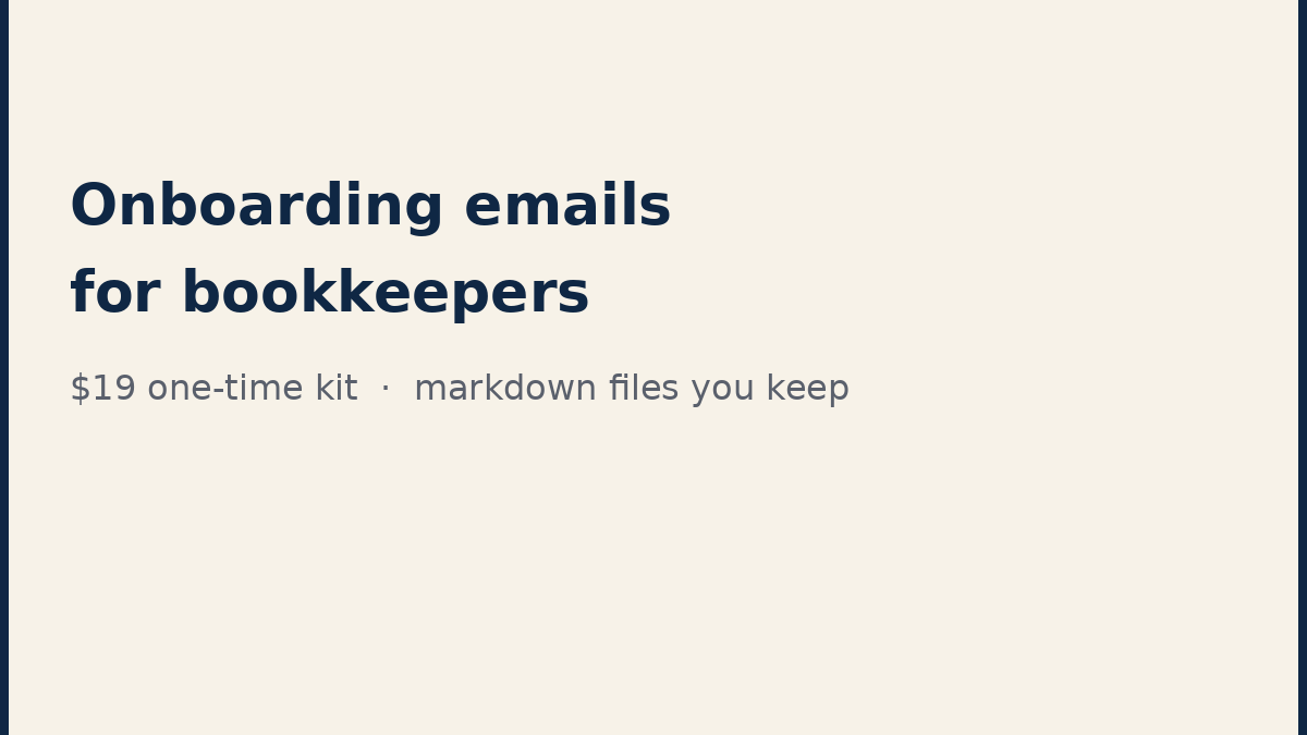 Close Letter: onboarding emails for bookkeepers