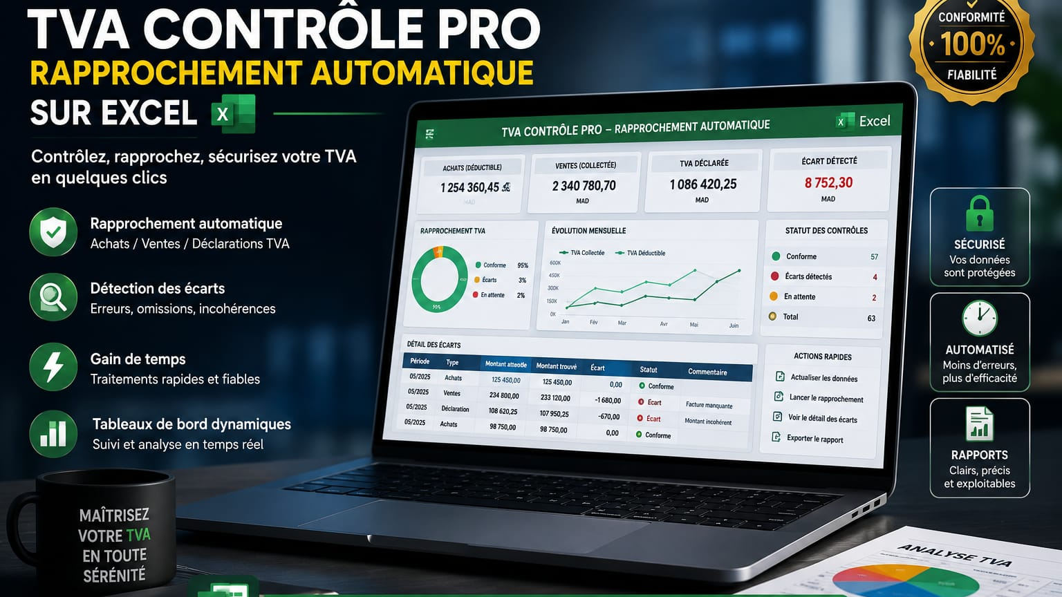 TVA Control Pro — Rapprochement TVA automatisé sur Excel