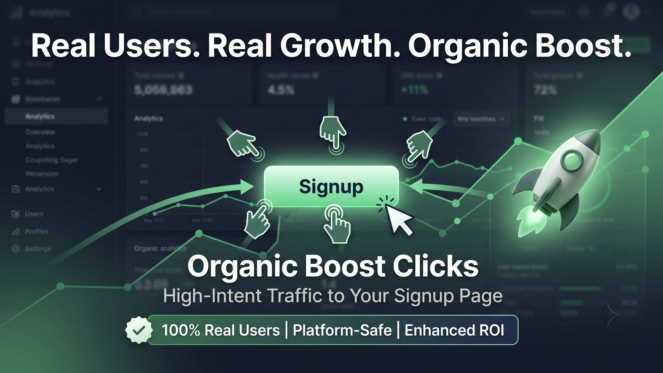 250 Organic Boost Clicks To Your Signup Page