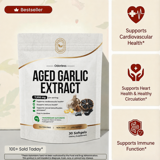 EverWell® Aged Garlic Extract - 7500mg Odorless Softgels (Pack of 30)