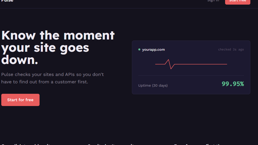 Pulse — Uptime Monitor SaaS Starter (Next.js + Stripe)