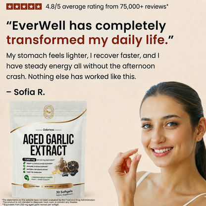 EverWell® Aged Garlic Extract - 7500mg Odorless Softgels