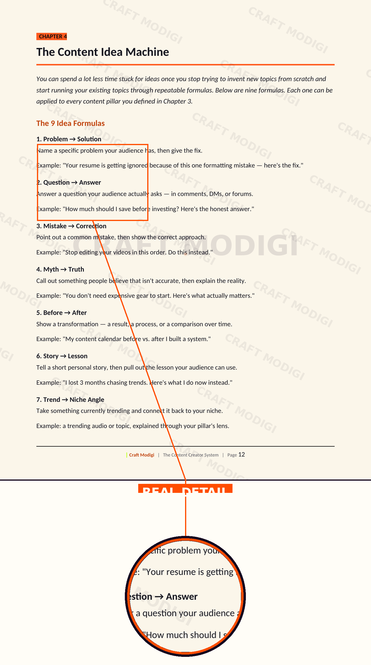 Preview 1 of The Content Creator System — Light Edition, with a real detail callout
