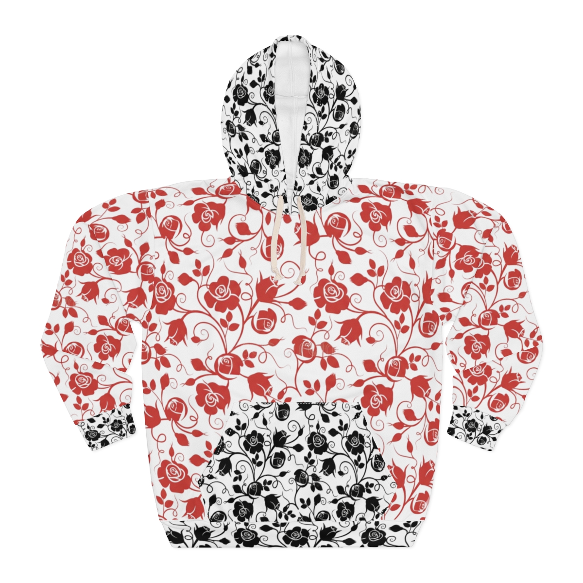 Red and Black Rose Vine Hoodie 