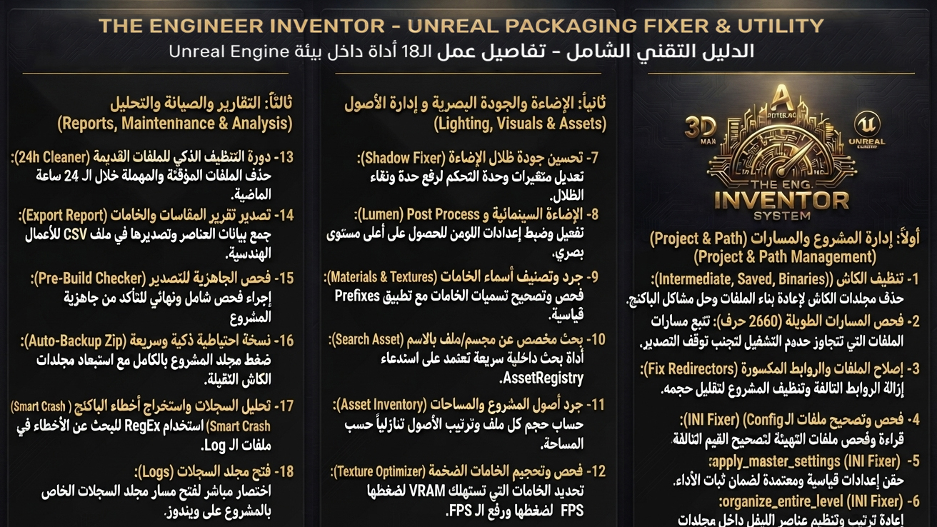 Inventor:Unreal Engine 5.4.4 Packaging Fixer & Script Utility